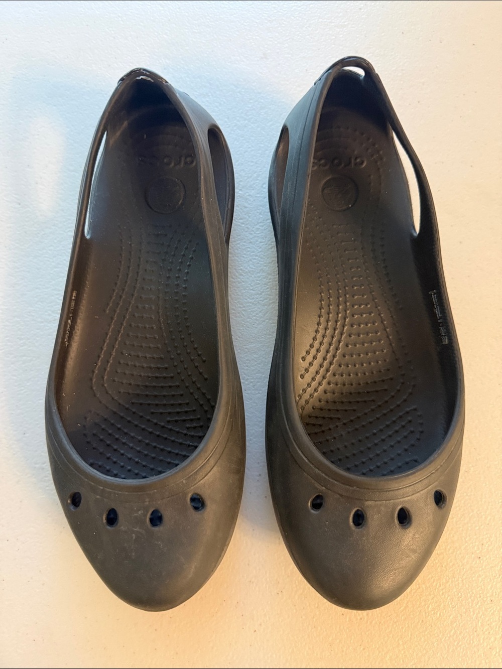 CROCS Women's Slip-On Ballet Flats in Dark Brown/Black